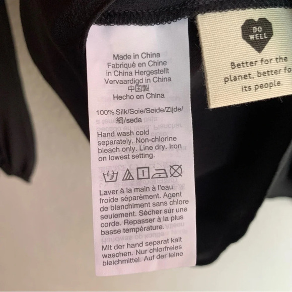 Madewell Silk V-Neck Peplum Top Black Sz XXS - Picture 5 of 5